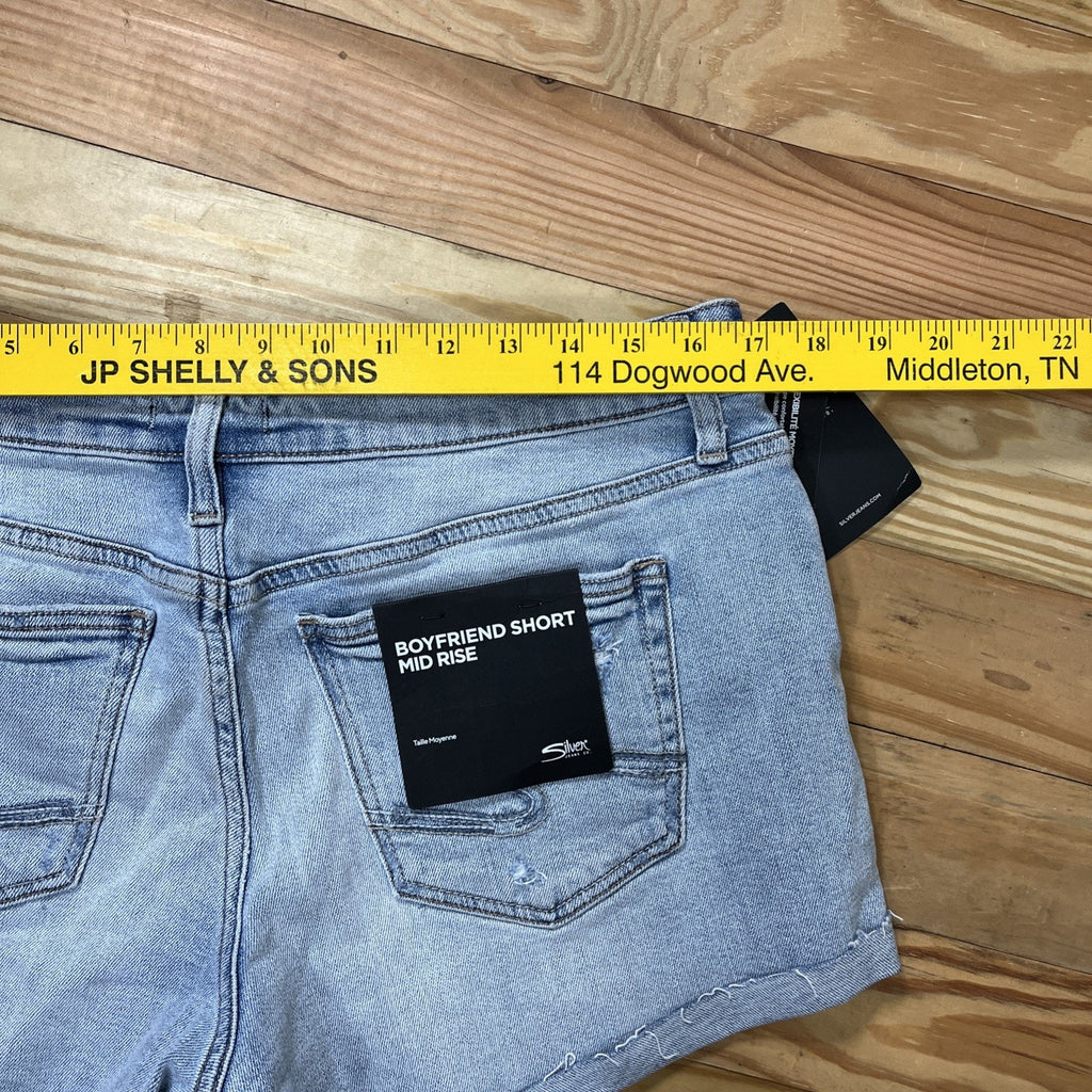 Silver Jeans Co. Womens Rolled Cuff Boyfriend Short, Indigo Size W30 L4