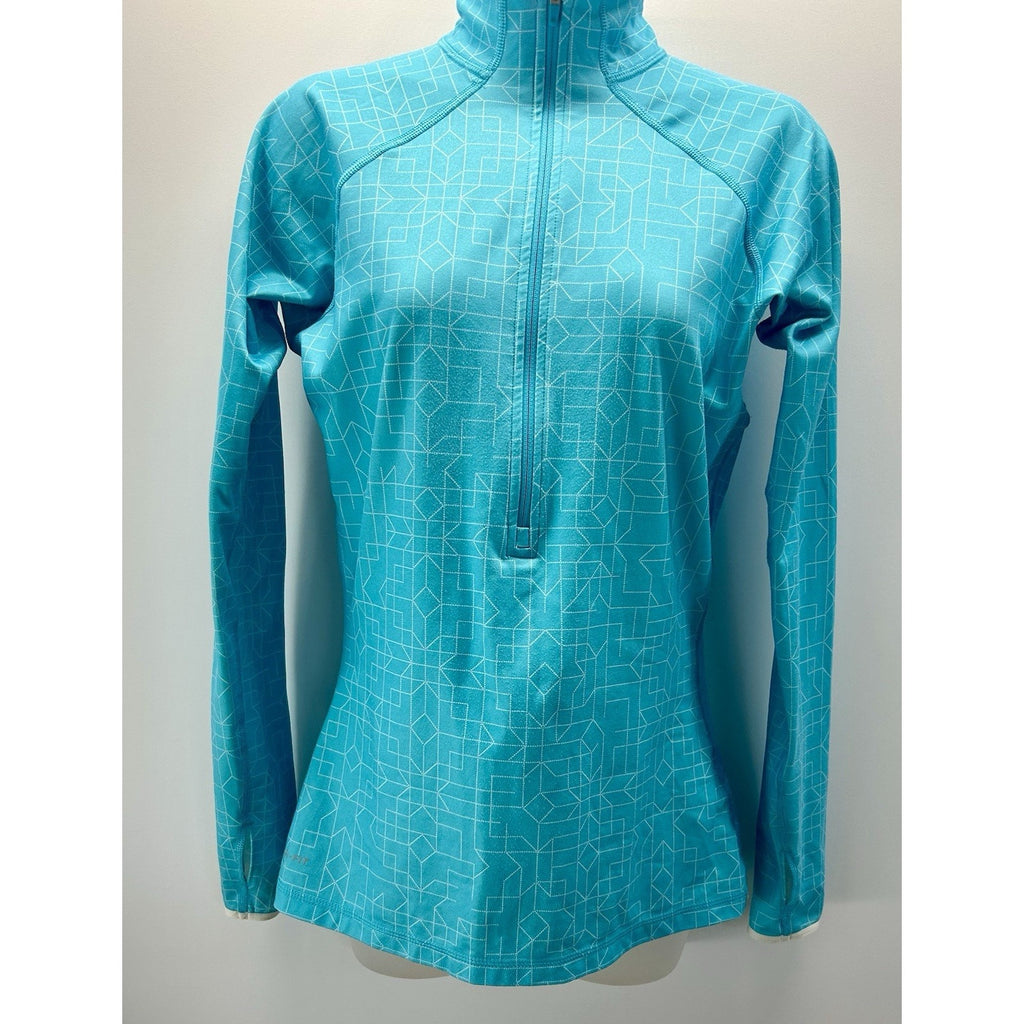 Nike Pro Dri-Fit 1/2 Zip Pullover Running Shirt Women’s Size Medium Geometric.