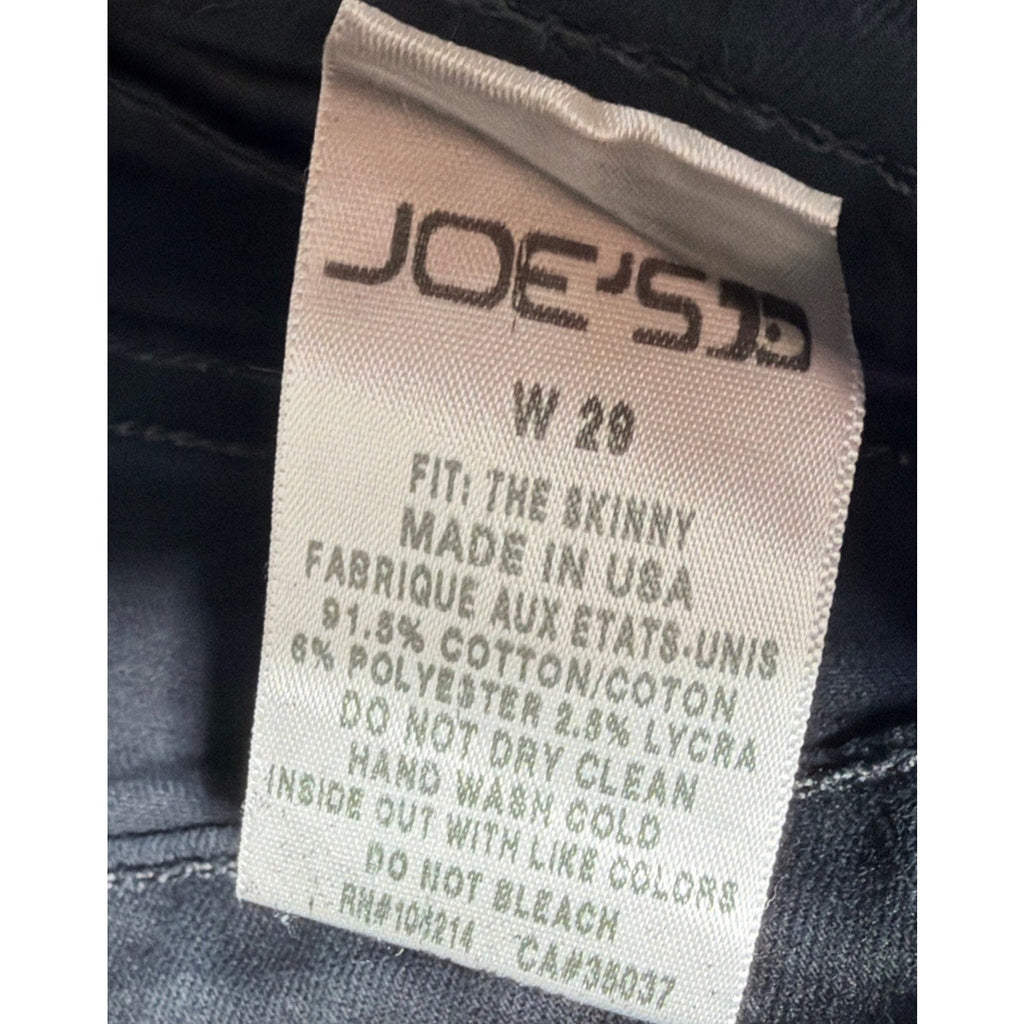 Joe's Jeans The Skinny Ankle Womens Size 29x30 Black Made In USA
