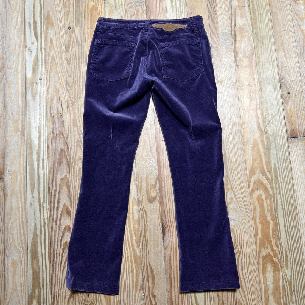 BCBG MaxAzria Claire Velour Purple Bootcut Womens Jeans Size 31x30 Hemmed