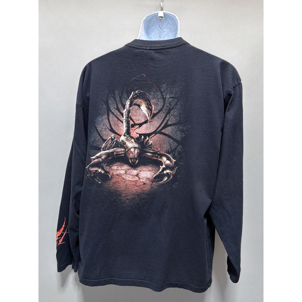 SPIRAL DIRECT BLACK SCORPION PRINTED DOUBLE SIDED LONG SLEEVE T-SHIRT XXL