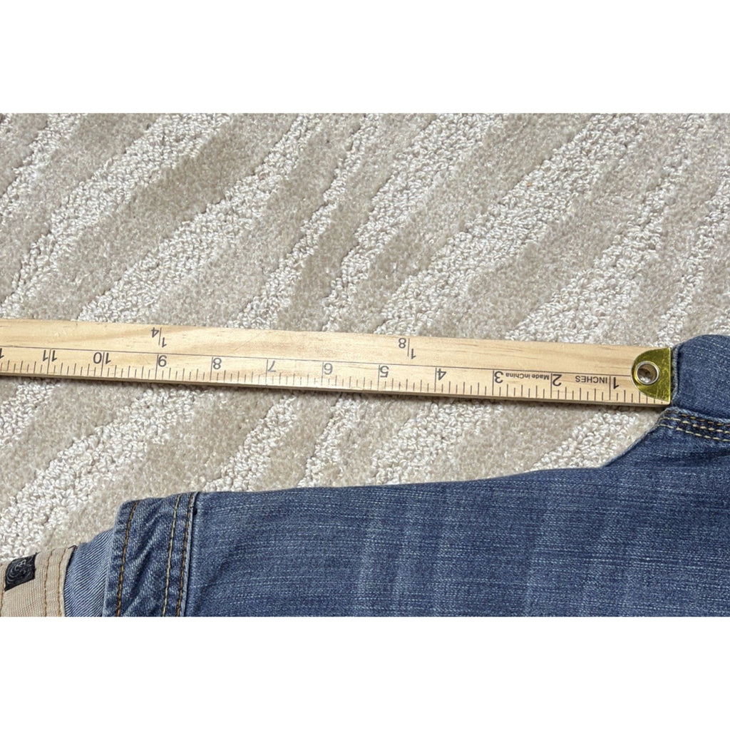 Baccini Womens Mid Rise Straight Leg Embroidered Blue Denim Jeans 5 POCKE Sze 10
