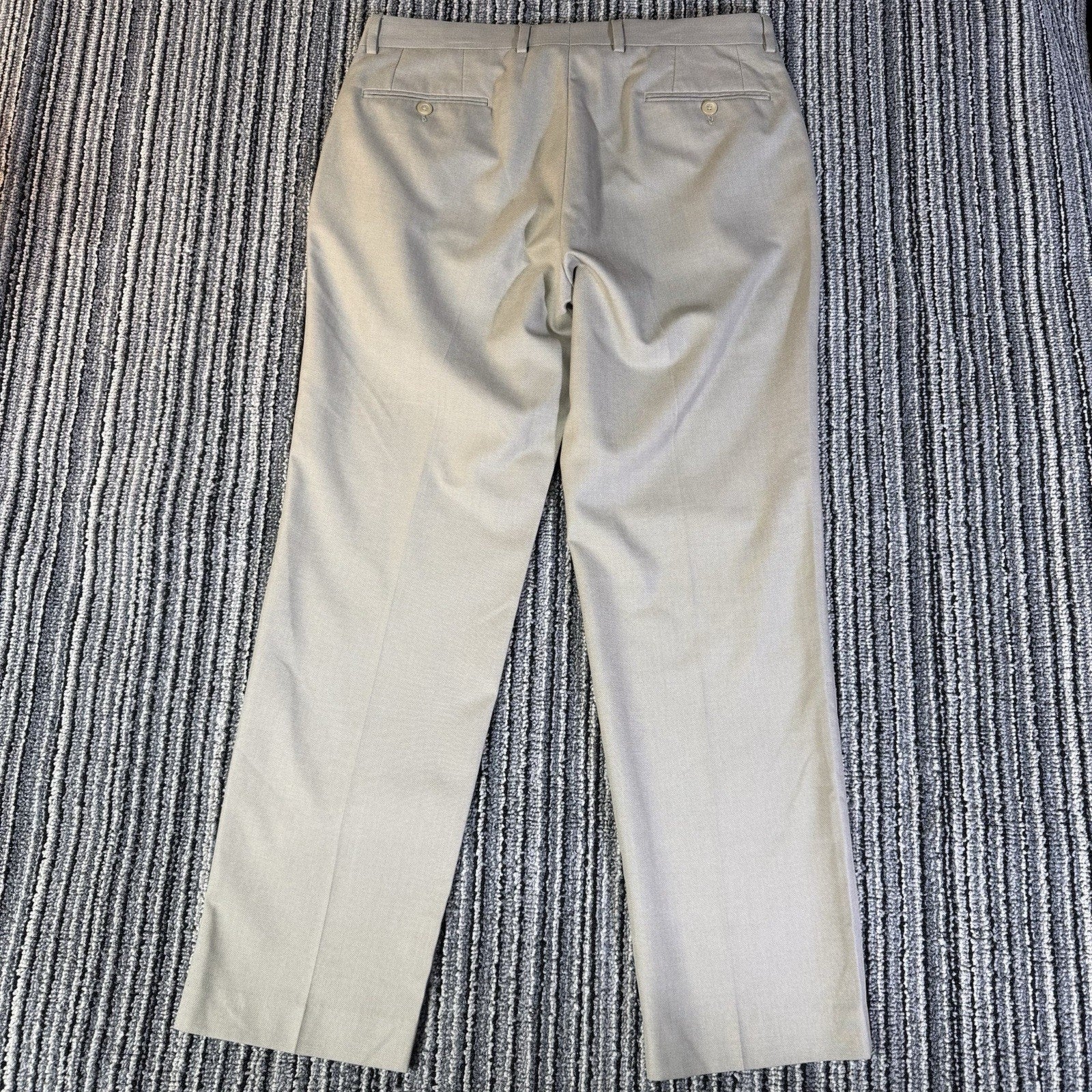 Lauren Ralph Lauren Mens 33x30 Beige Dress Pants Flat Front Straight Paisley