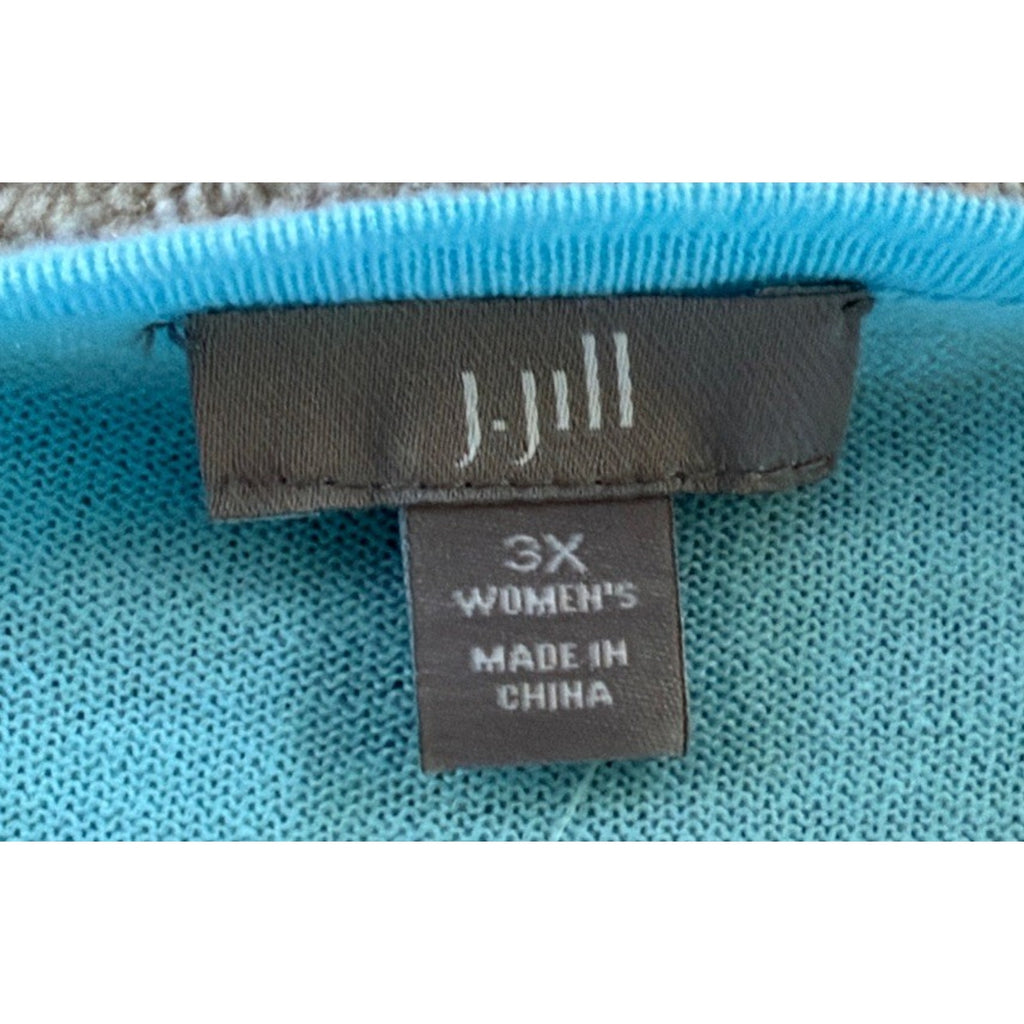 J Jill Relaxed Fit Open Drape Front Cardigan Robin Egg Blue Plus Size 3X NWT