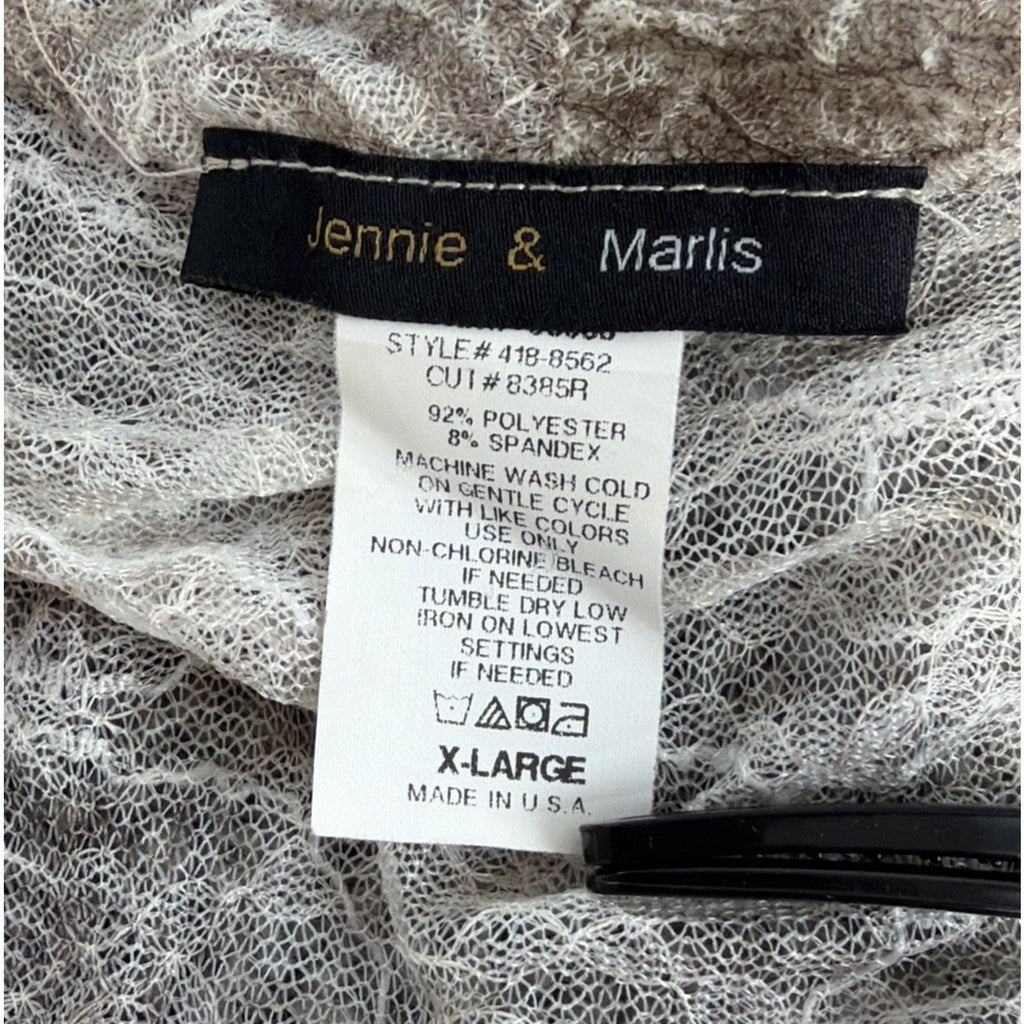 JENNIE & MARLIS Womens Floral Cardigan Flowy Artsy Lightweight Size XL Made USA