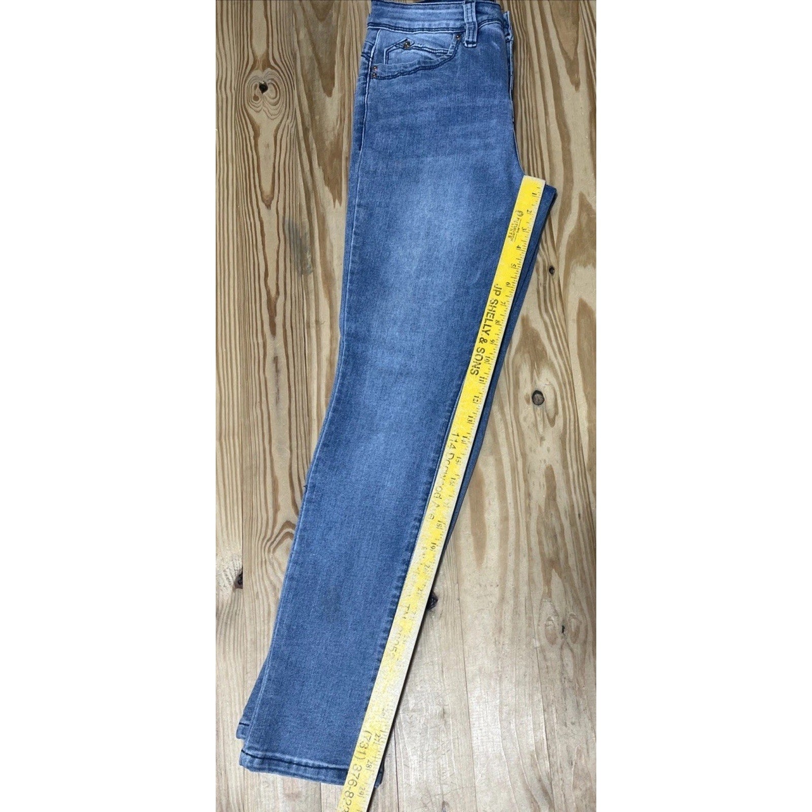 Royalty For Me Pants Womens 8 Blue Denim Jeans Skinny Mid Rise Cotton 28x28.5