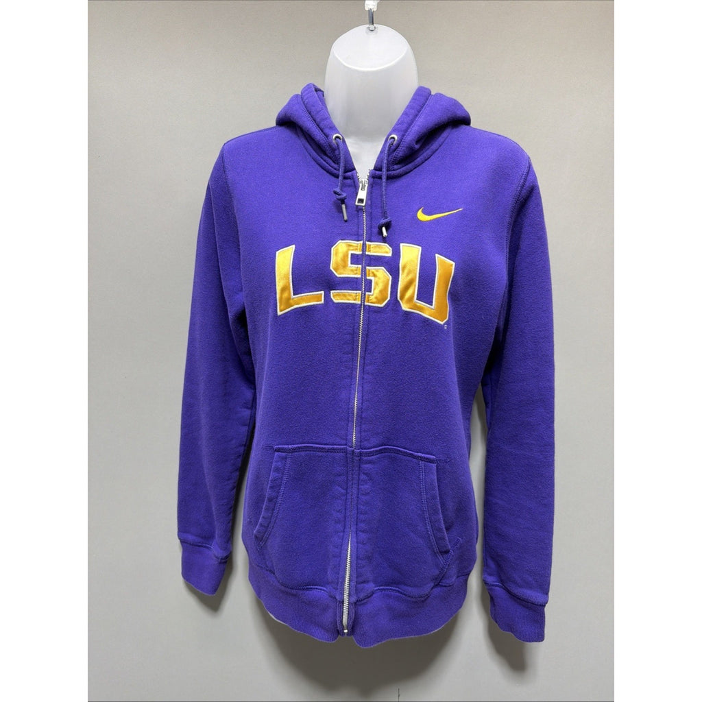 Nike LSU Hoodie Womens L Purple Gold Nike NCAA Full Zip Fleece Sweatshirt