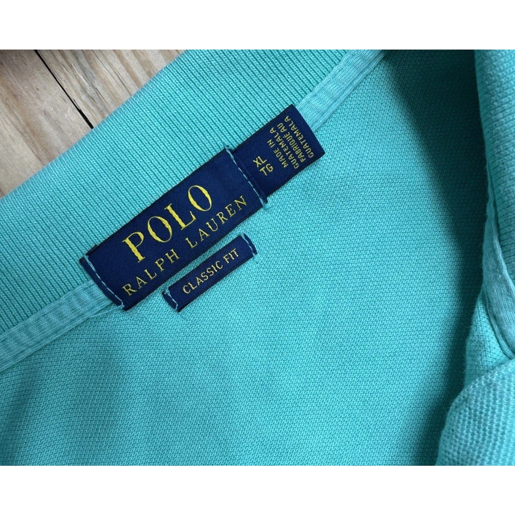 Polo Ralph Lauren Classic Fit Shirt Mens XL Mint Green Short Sleeve Polo Cotton