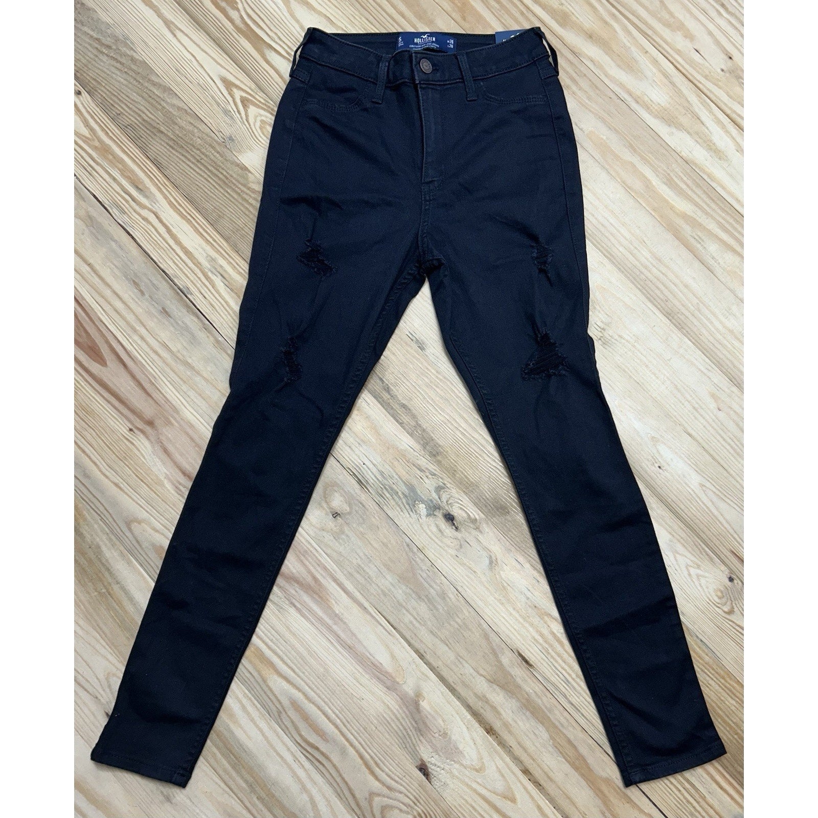 Hollister Jeans Womens 3S 26x26 Black Curvy High Rise Legging New With Tags.