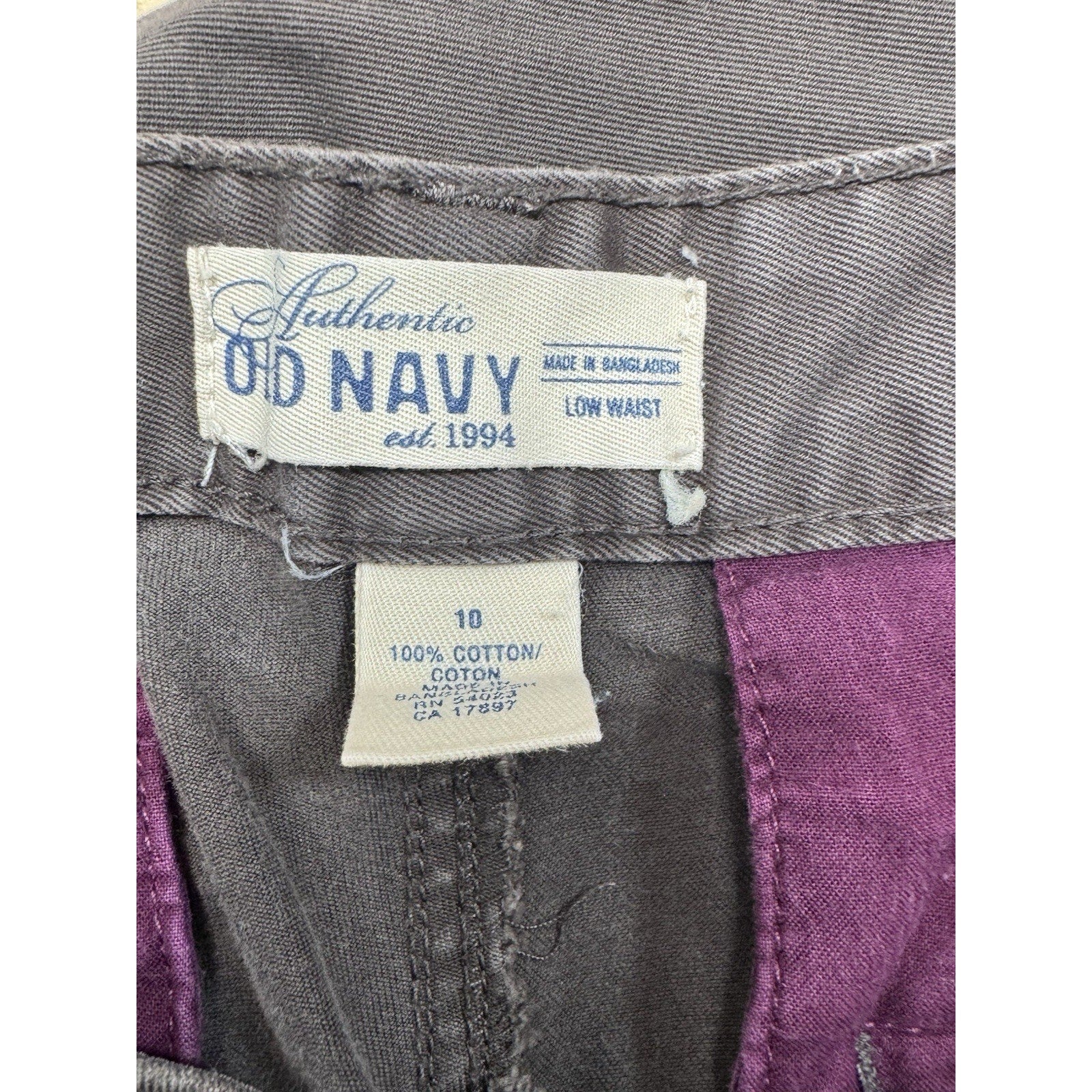 OLD NAVY LOW RISE Brown Canvas Capri Women’s SIZE 10