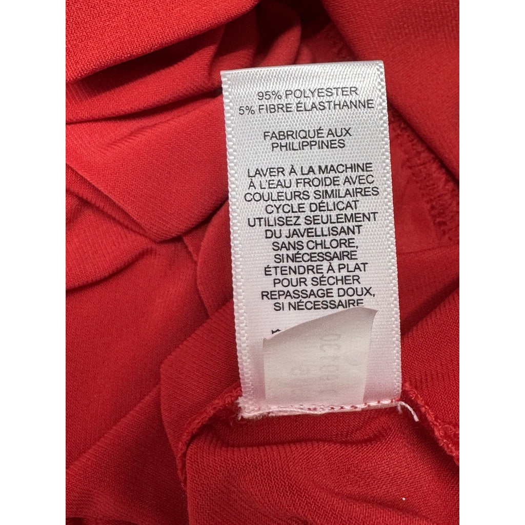 Express Red Chiffon Blouse Cross Over Vneck Peek A Boo Women’s Size Small New