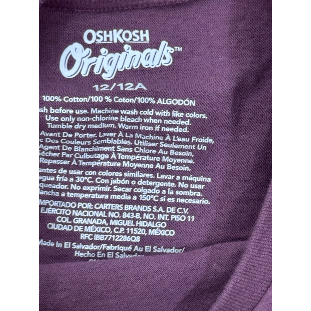Oshkosh Moon Beauty Is All Around T-Shirt Top Girls Long Sleeve Lilac Size 12