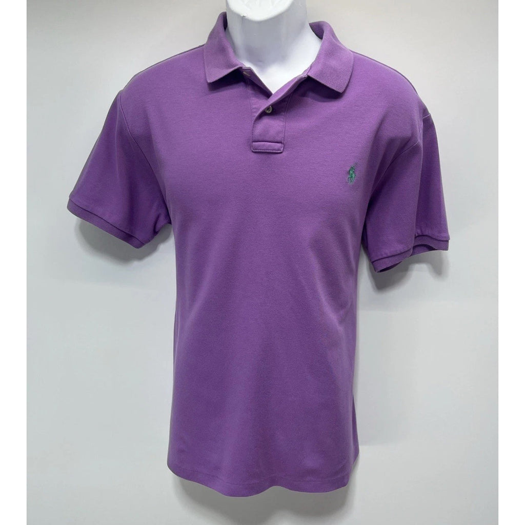 Polo Ralph Lauren Custom Fit Shirt Mens Large Purple Polo Pull Over Short Sleeve