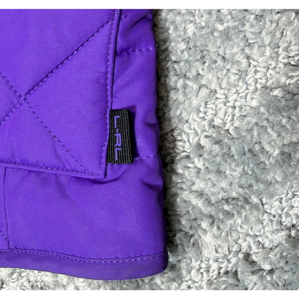 Womens Lauren Ralph Lauren Purple Quilted Vest Full Zip Size M Outdoor Causal