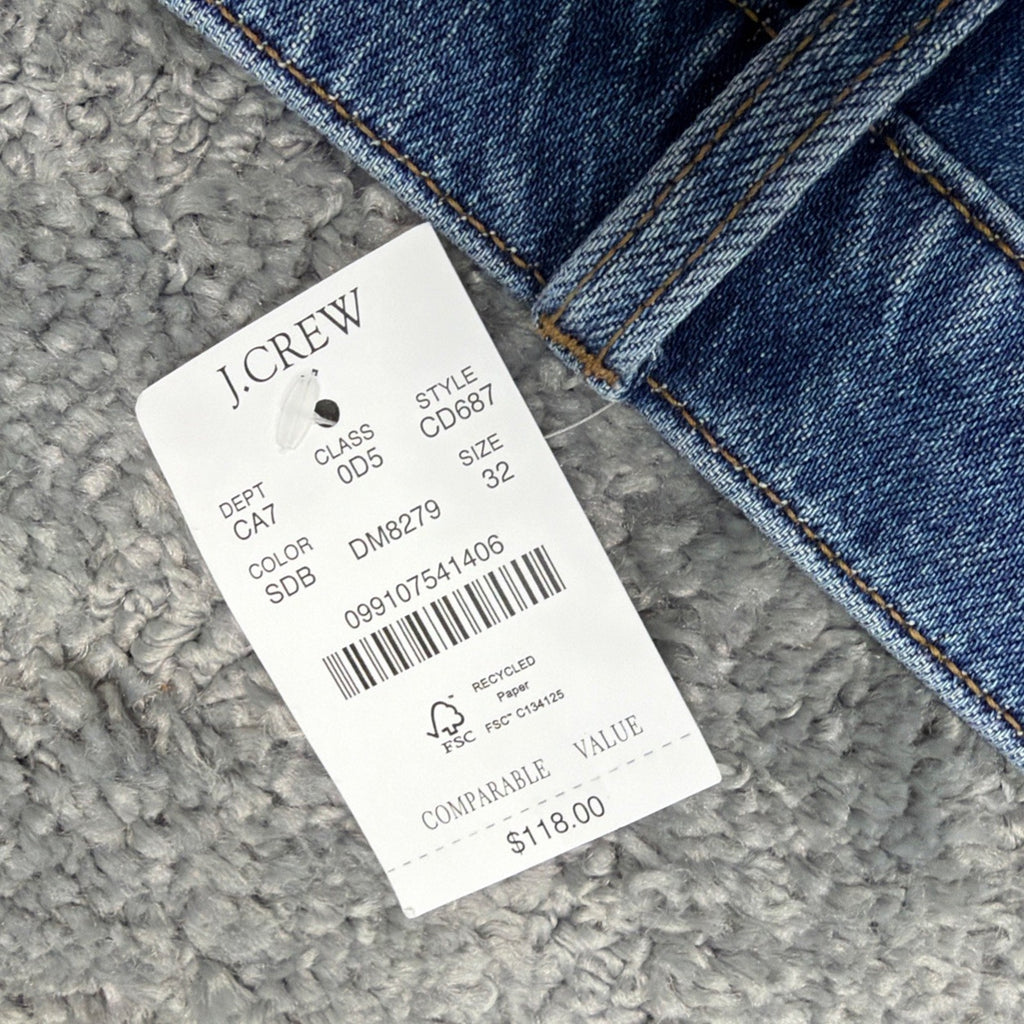 New J.Crew All Day Stretch Slim Boyfriend Jeans Women Size 32 Blue Denim