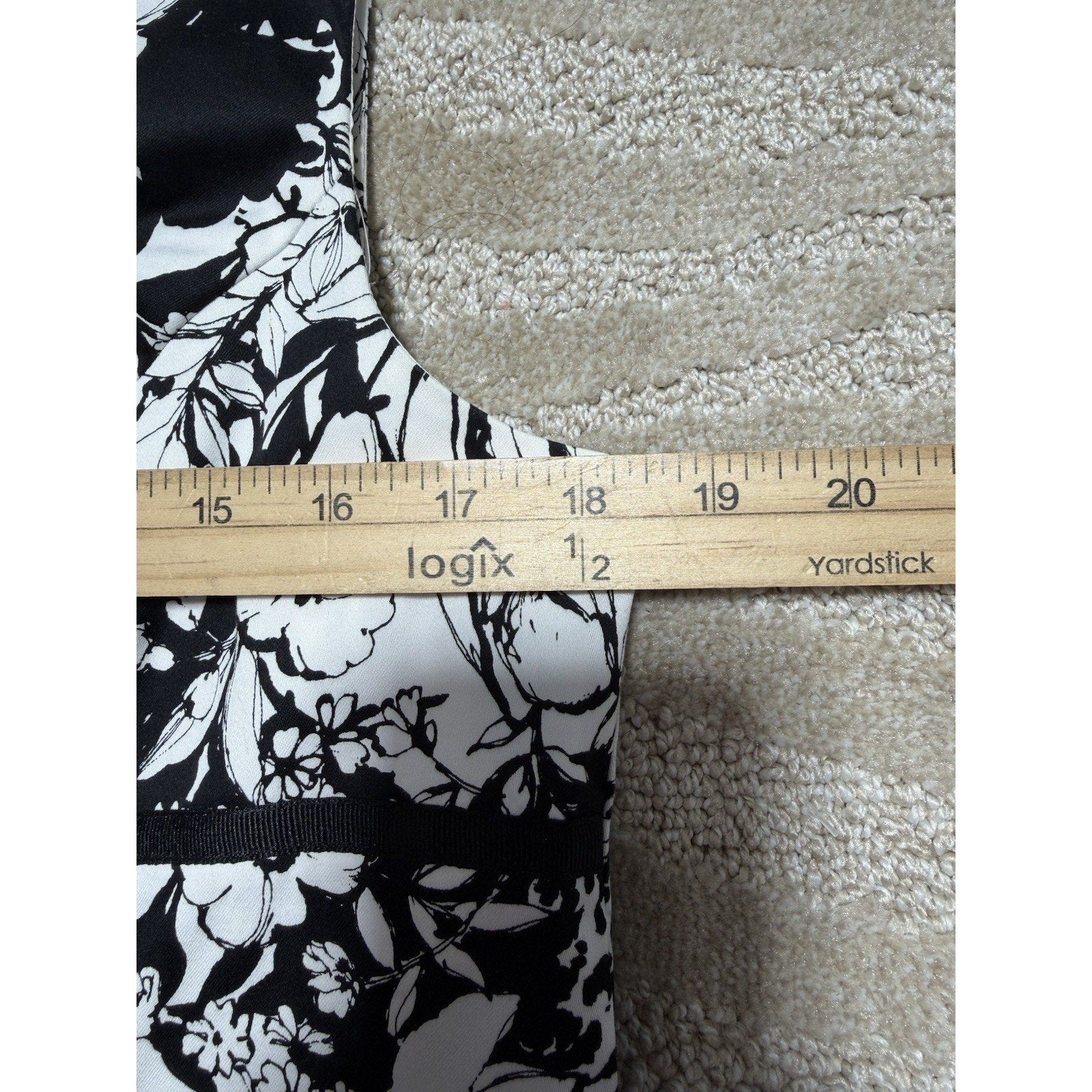 dBy Ltd Black White Floral Dress Womens 12 Sleeveless A-Line Stretch Lined
