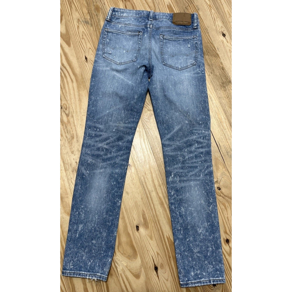 American Eagle Men's Jeans Next Level Airflex Skinny Distressed Light Wash 30x30
