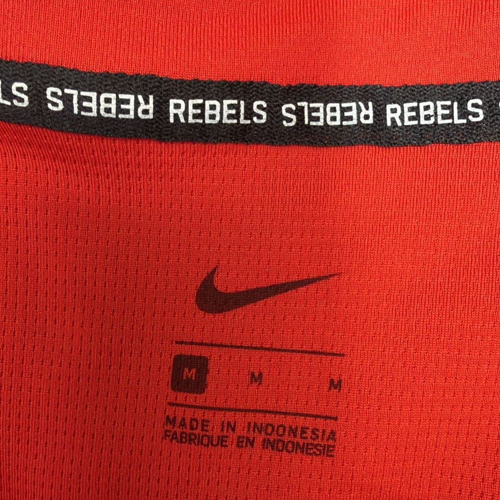 Ole Miss Rebels Nike Dri-Fit Mens POLO Medium RED jersey Embroidered Logo