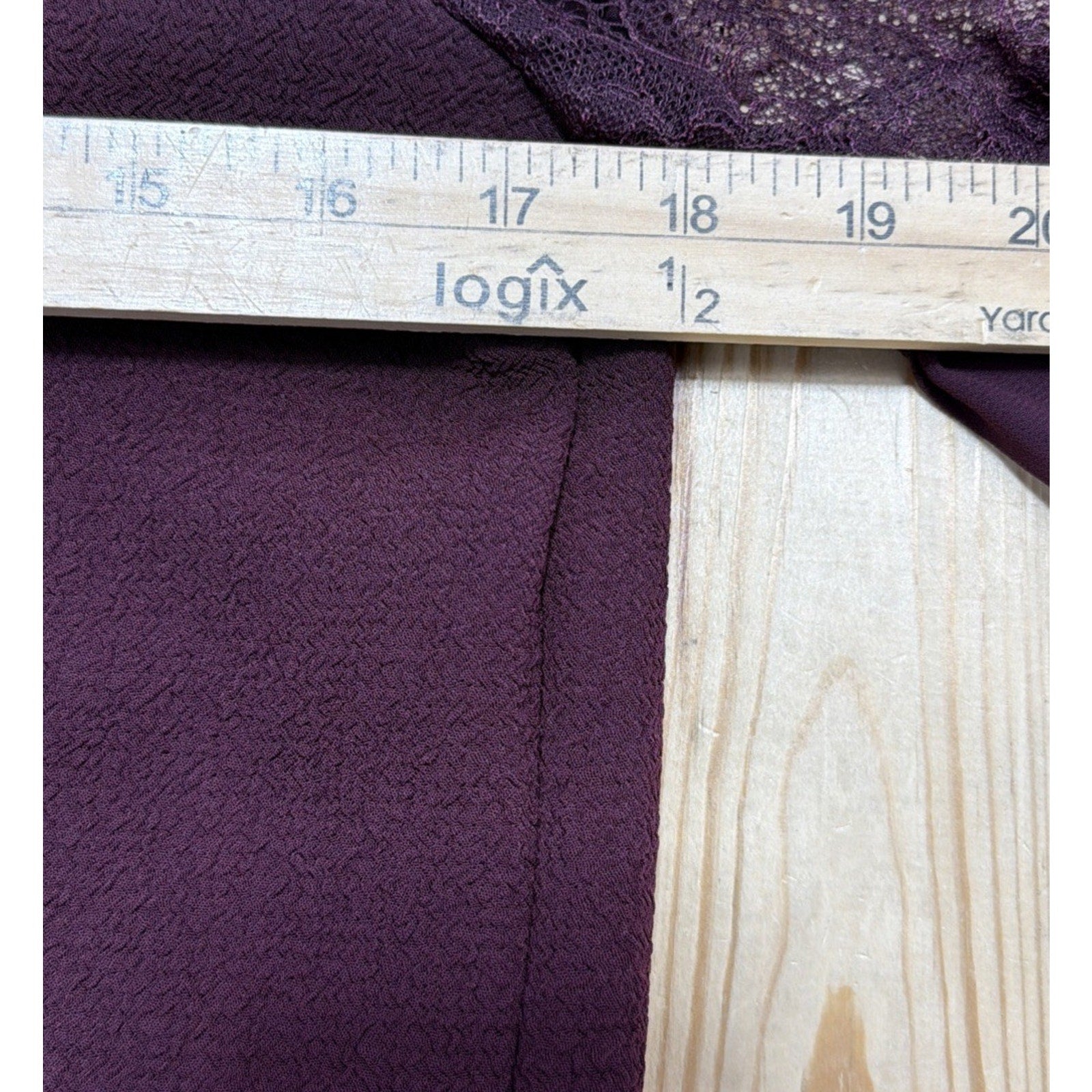 Express Burgundy Lace Balloon Sleeve Long Sleeve V-Neck Blouse Small Petite