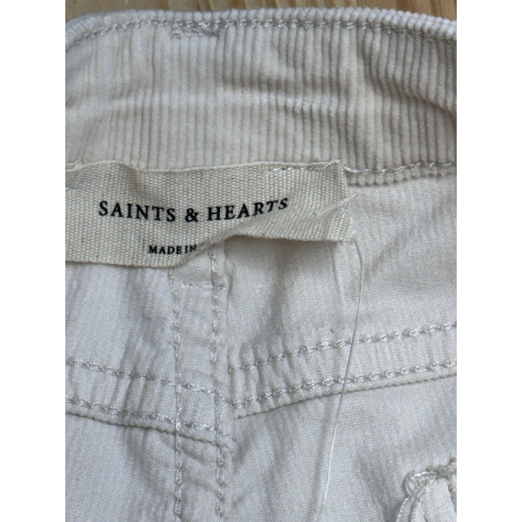 Saints & Hearts Women CreamCorduroy Bell Bottoms Flare Pants Size Large NWT