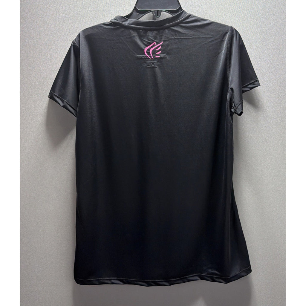 Womens Tops Active Faith Sports Quick Dry Blessed Black Pink T-Shirt XL NWT
