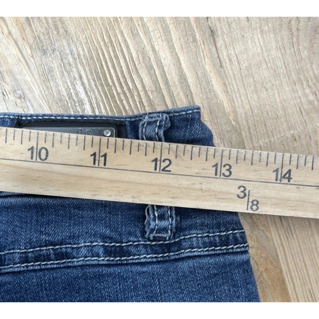 Earl Jean Jeans Women’s 8 Slim Boot Low Rise Flap Pocket Embellished Denim 27x32