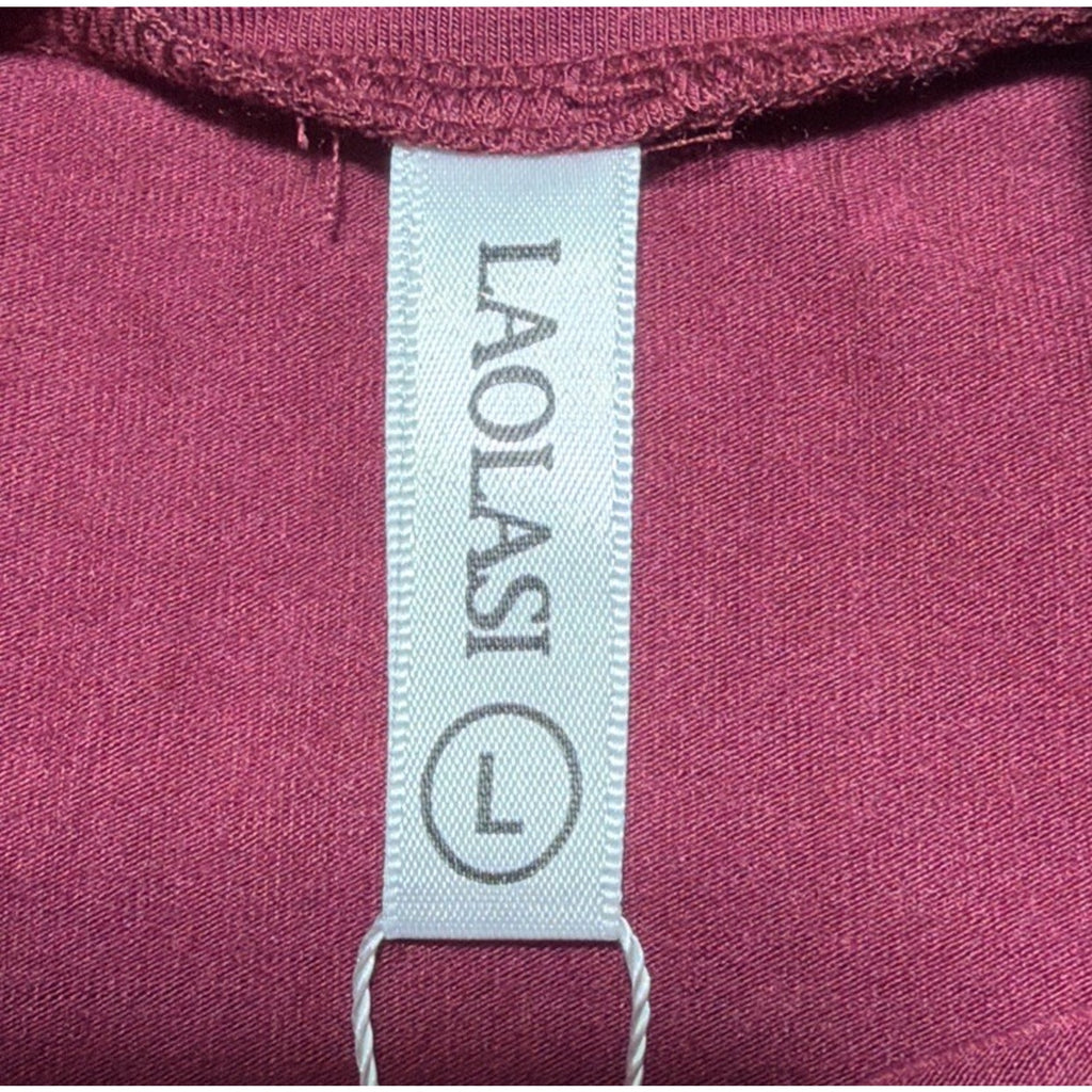 LAOLASI Mock Neck Bodysuit Womens L Fuchsia Sleeveless Snap Closure Stretch NWT