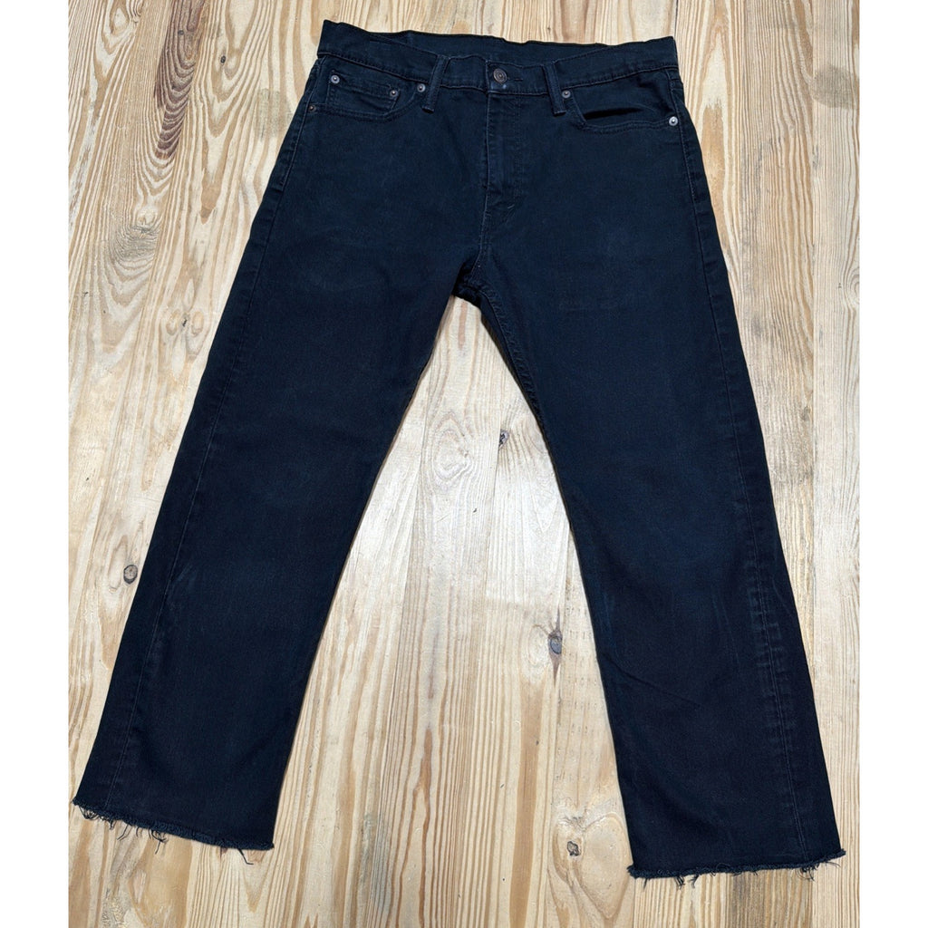 Levi's Men's Mid-Rise 513 Five Pocket Straight Leg Jeans Size Black 32x24 Cutoff