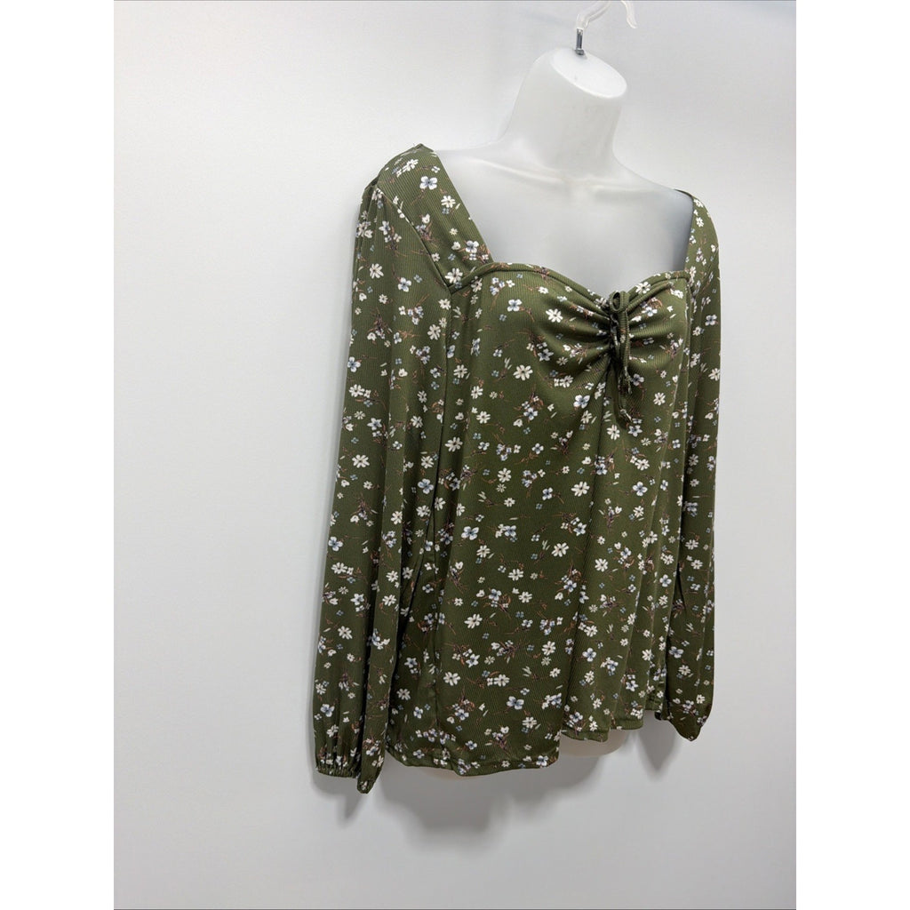 Urban Vine Semi Sheer Blouse Top size 1X Floral