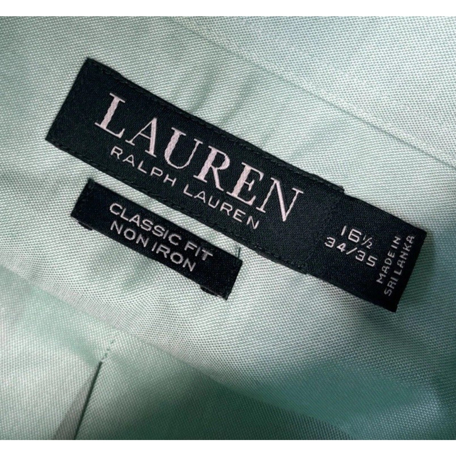 Lauren Ralph Lauren Shirt Mens 16.5 34/35 Classic Non Iron Button Up Long Sleeve