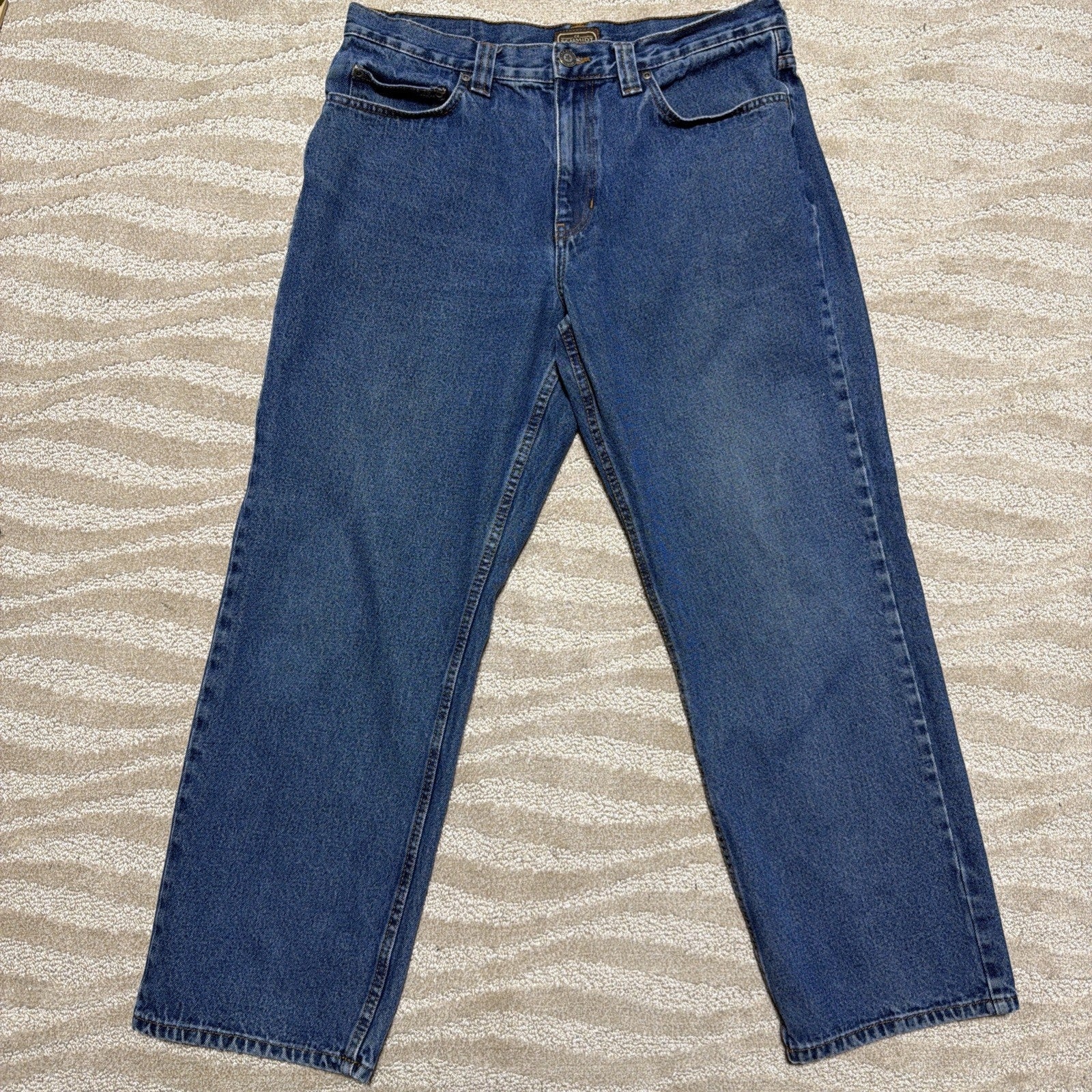 C.E. SCHMIDT Workwear Denim Jeans Mens 34x30 Medium Wash Straight Leg