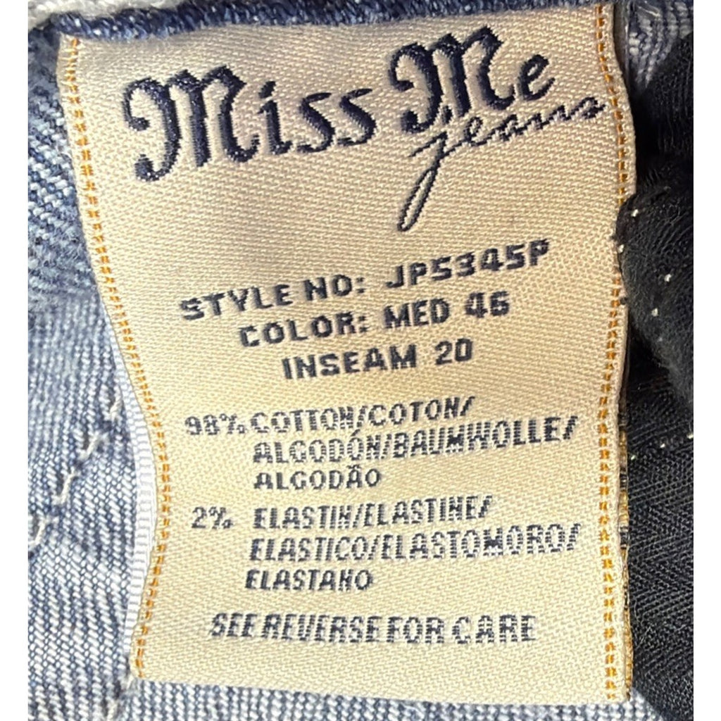 Miss Me Capri Jeans JP5345P Womens 26 Embellished Cross Pocket Distressed