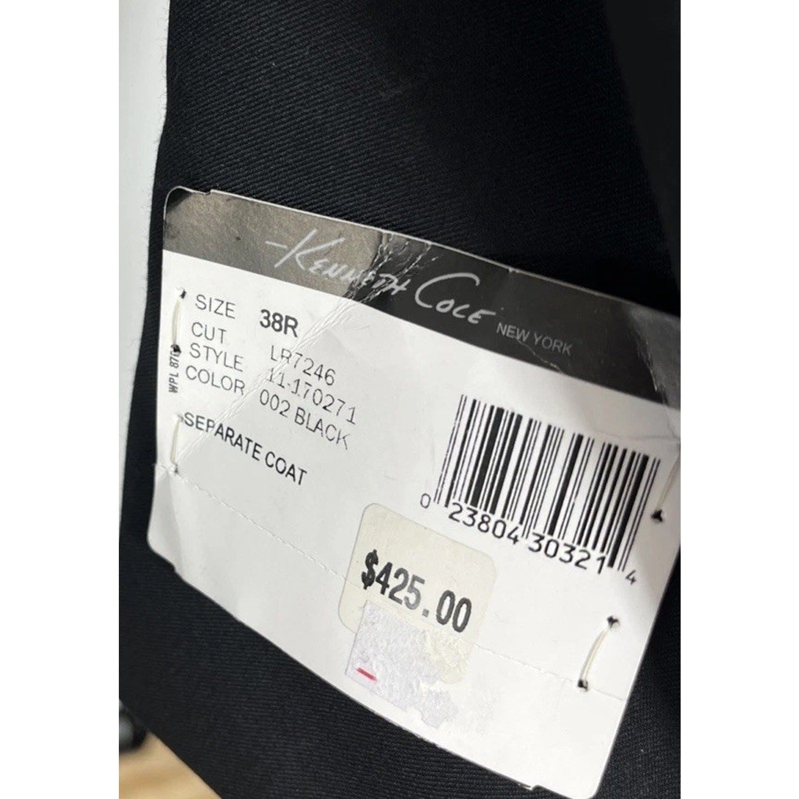 Kenneth Cole Gray Extreme Slim Fit Wool Blend Blazer | Size 38 Regular Black NWT