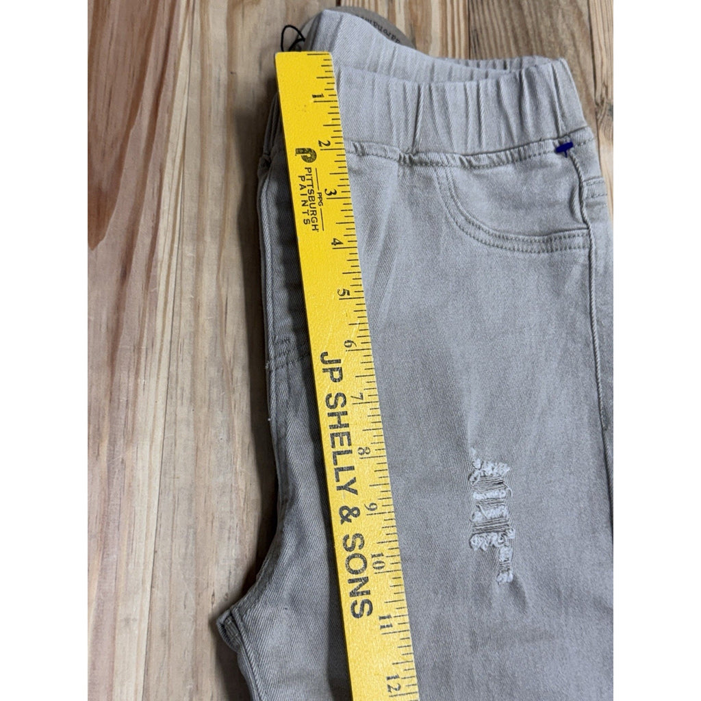 Aaron & Amber Ripped Flared Jeans Women’s Small Beige High Rise Elastic Waist