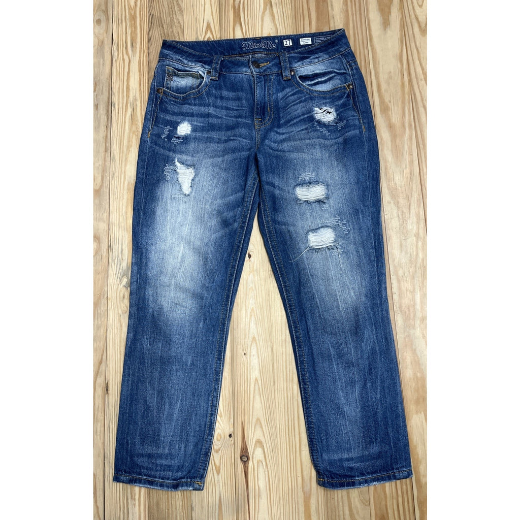 Miss Me Ripped Patched Boyfriend Capris 27