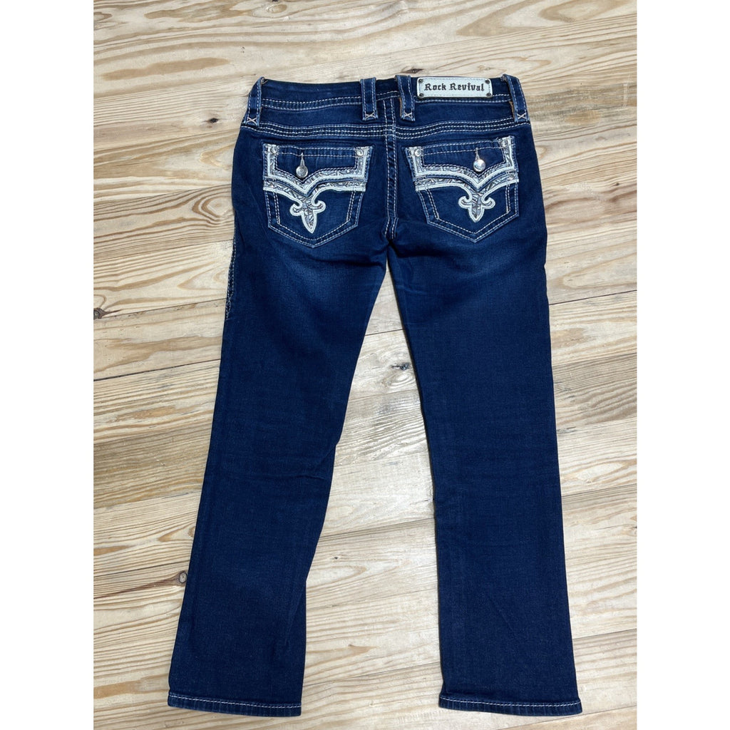 Women's Rock Revival Jeans Size 25 Betty Crop Cut Dark Wash
