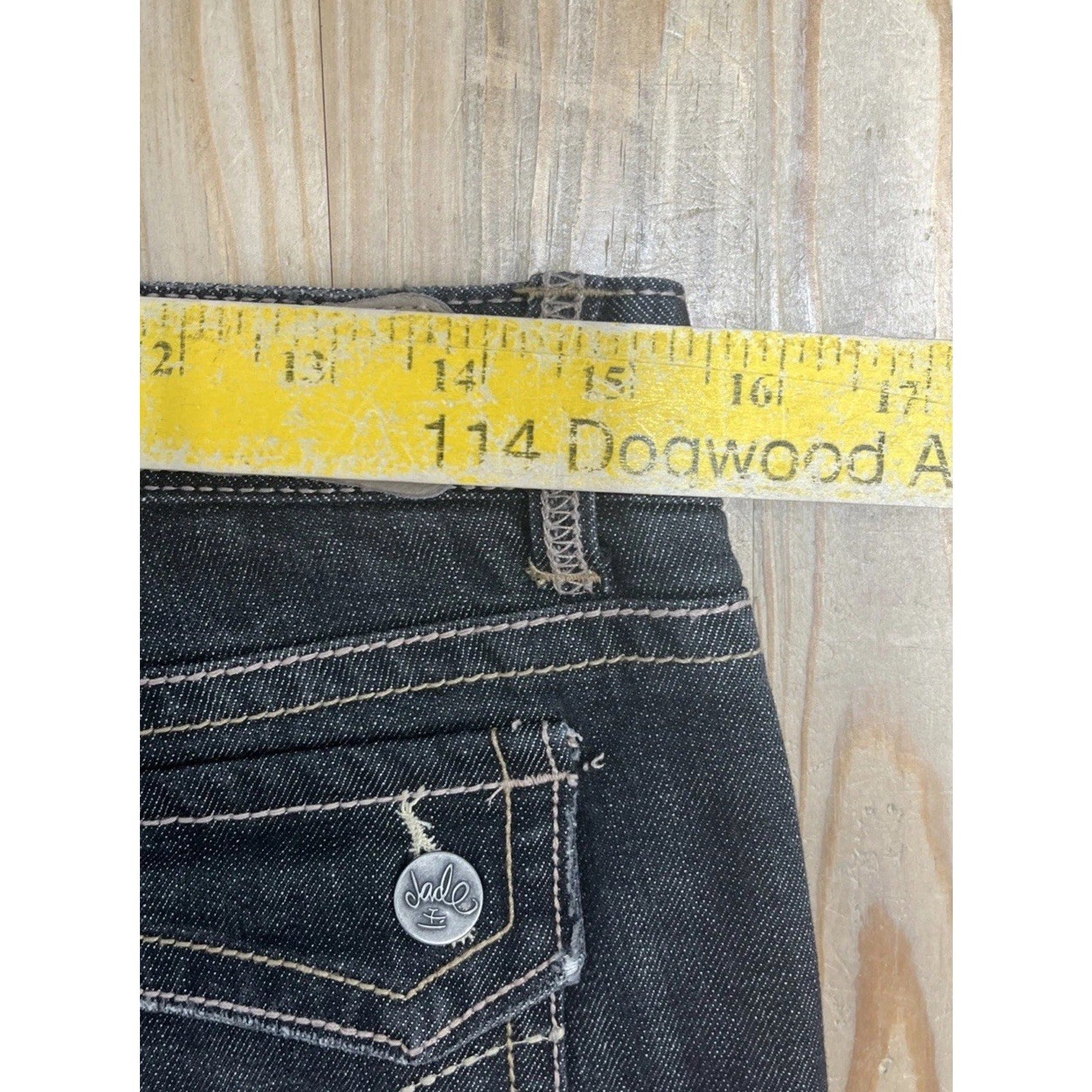 Myth Of Jade Women's 9 Black Flare Bootcut Dark Wash Cotton Blend Stretch Jeans