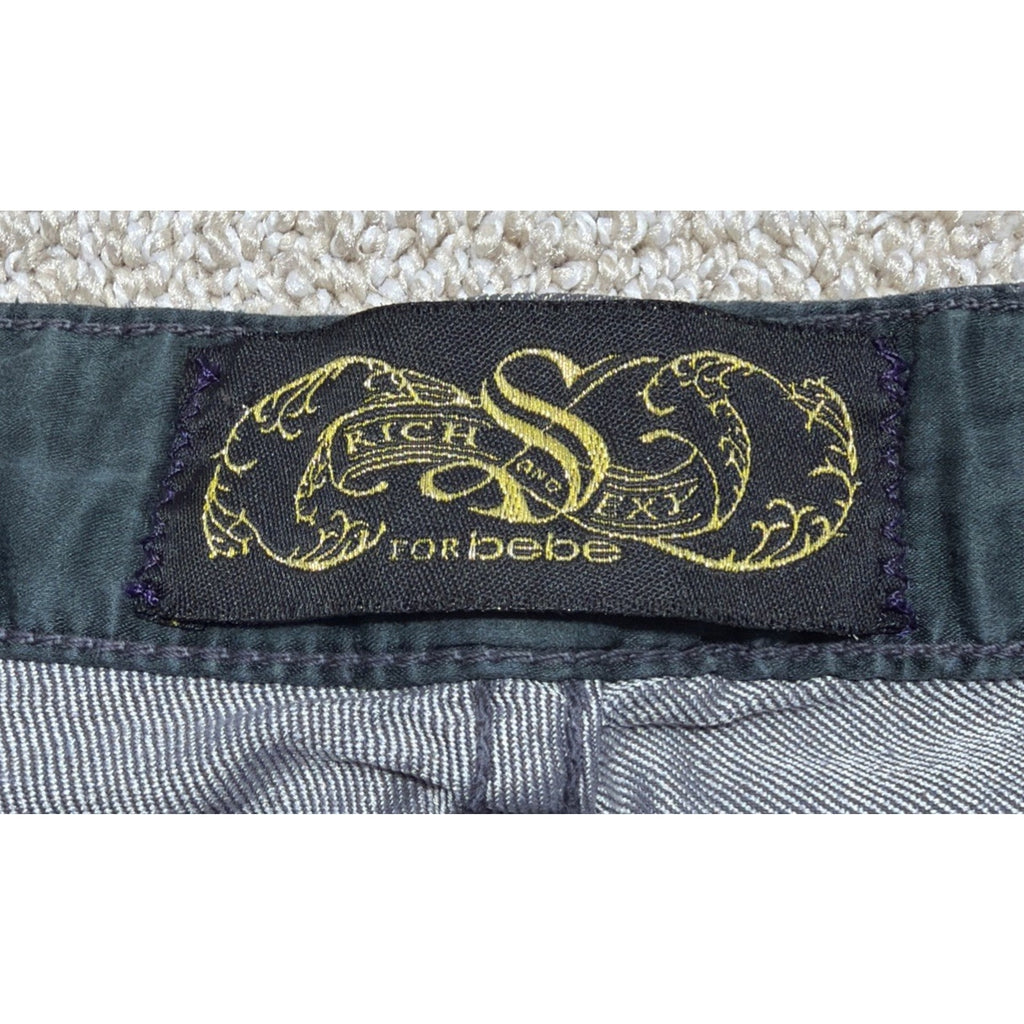 Rich and Sexy for Bebe Denim Embroidered Skinny Jeans Size 27 Grey