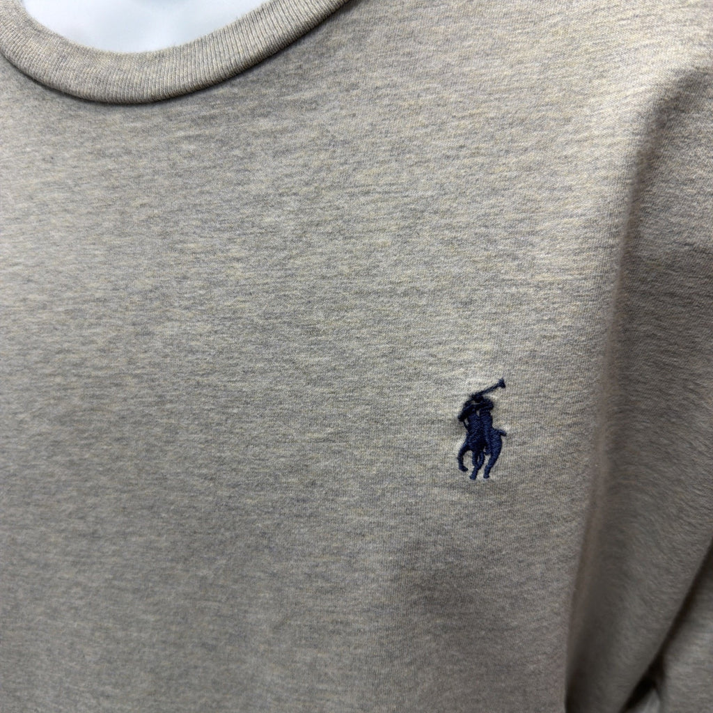 Polo Ralph Lauren XL Heather Oatmeal Beige Long Sleeve Tee Shirt Preppy Casual