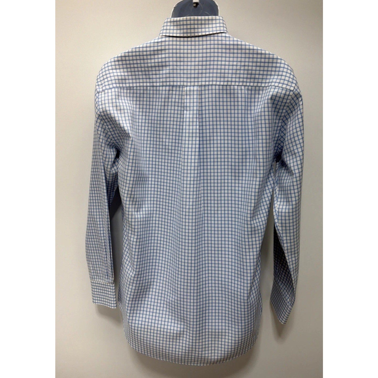 Peter Millar Nanoluxe Dress Shirt Men M Plaid Check Easy Care Cotton Long Sleeve