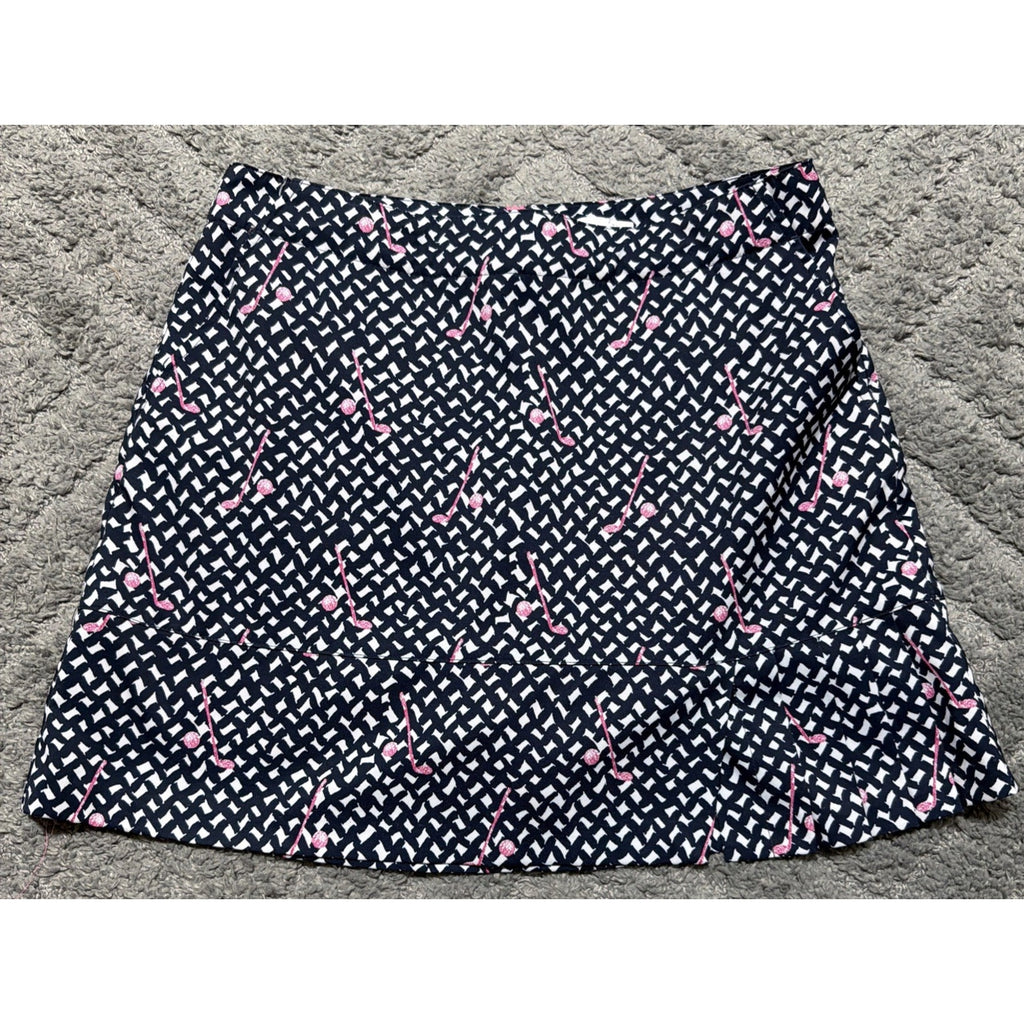 Lady Hagen Womens Skort Sz 8 Blue Pink Golf Club Print