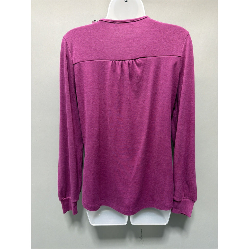 Fantaslook Womens Blouse Top Size M Long Sleeve Dressy Casual Pintuck Flowy New