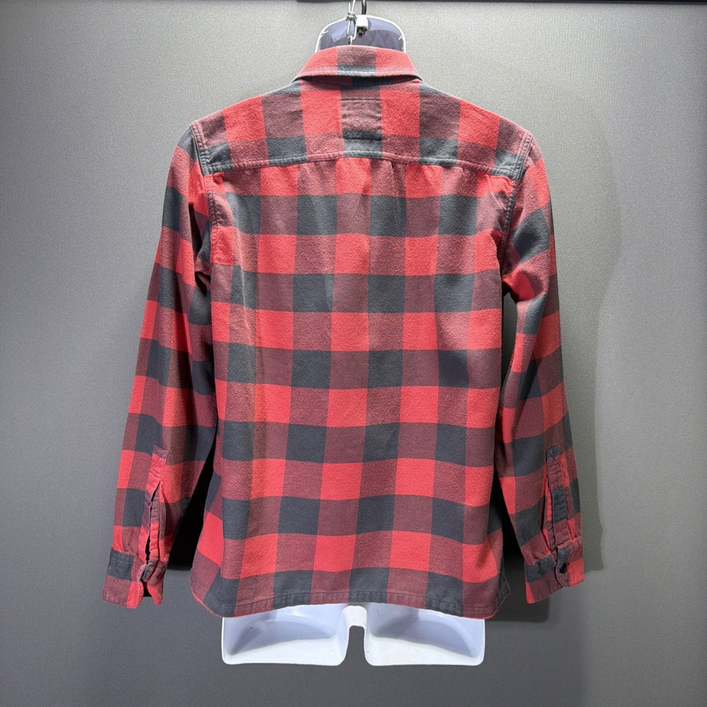HOLLISTER Mens XS Red Black Buffalo Plaid Flannel Shirt Long Sleeve Button Up