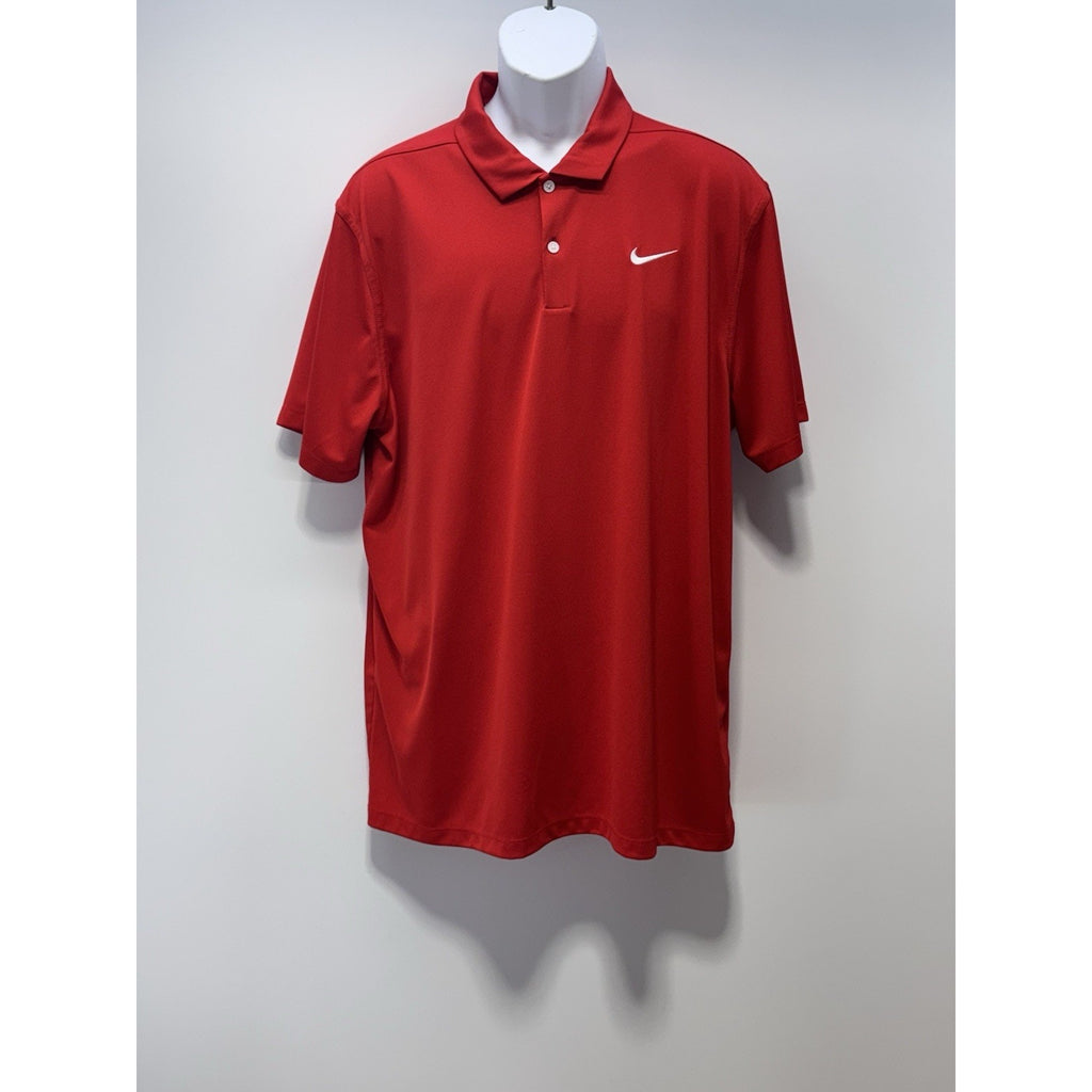 Nike Red Dri Fit Golf Casual Polo Rugby Shirt Men’s Size X-Large