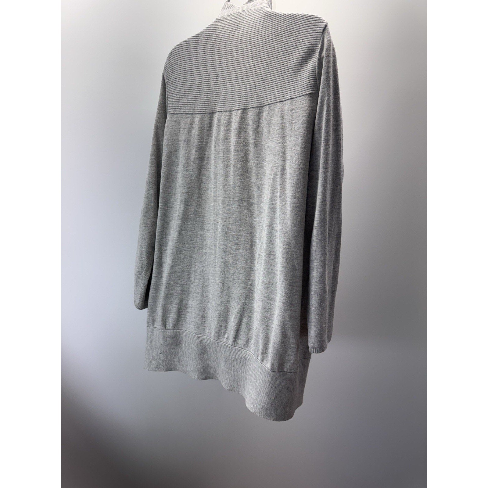 Chicos Sweater Gray Open Cardigan Casual Neutral Women’s Size 3/XL