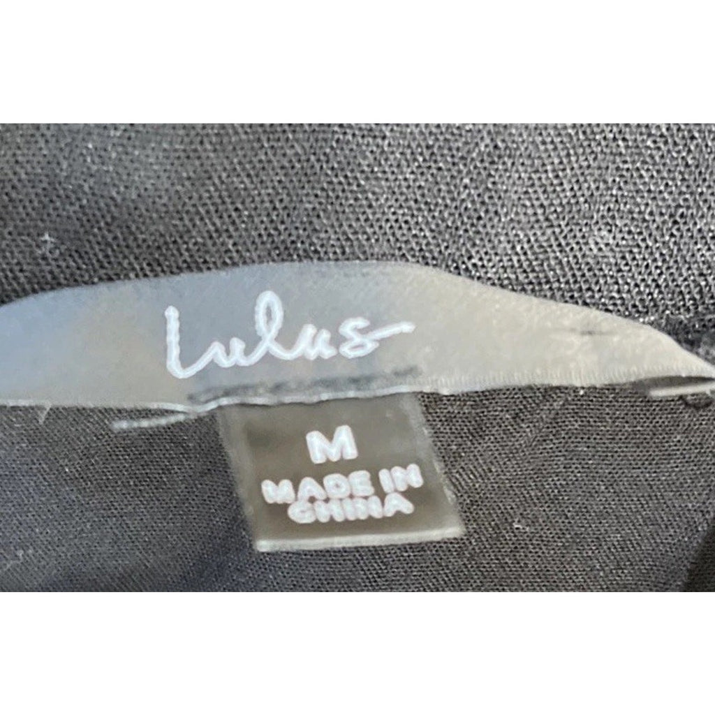 Lulus High Waisted Wide Leg Pants Size M Black