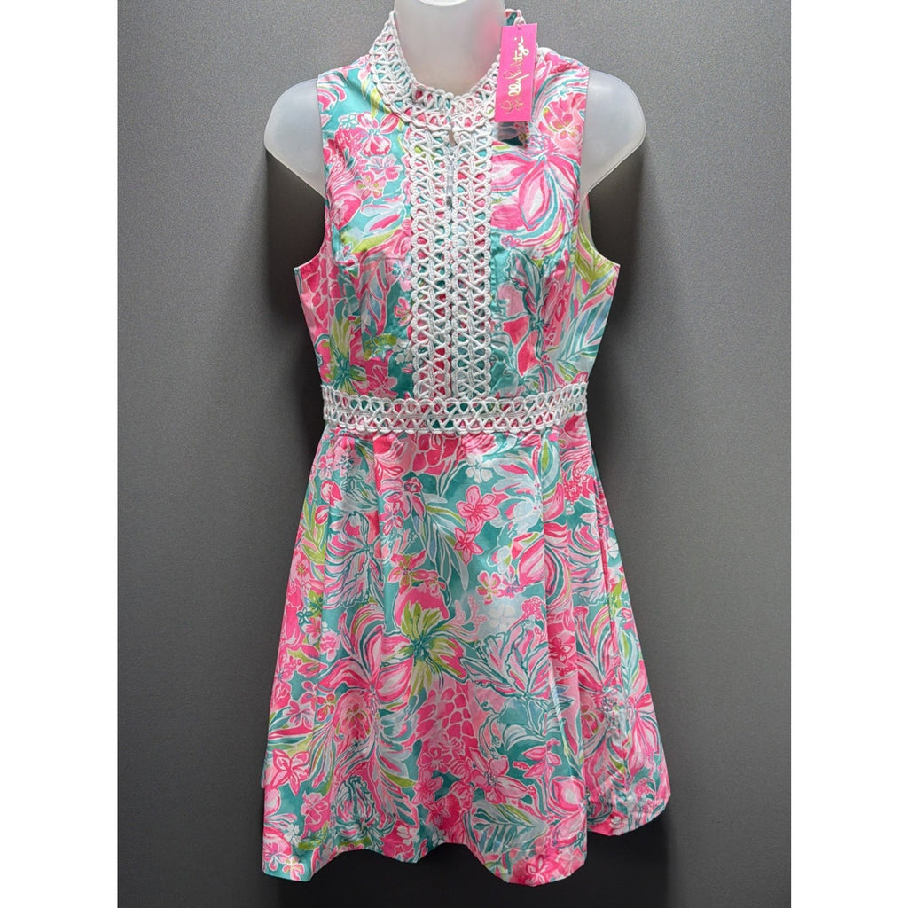 NWT Lilly Pulitzer Franci Dress Size 4 Hot On The Scene Floral Mini Pockets