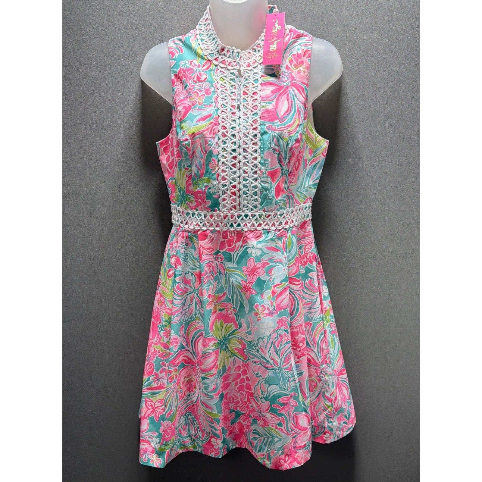 NWT Lilly Pulitzer Franci Dress Size 4 Hot On The Scene Floral Mini Pockets