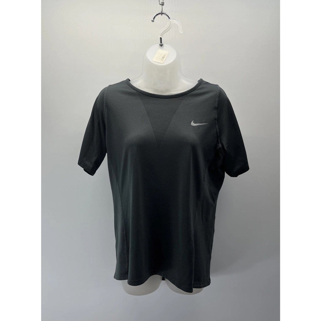 Nike Zonal Cooling Women's Gray Polyester T-Shirt Size L Sleeve Gym