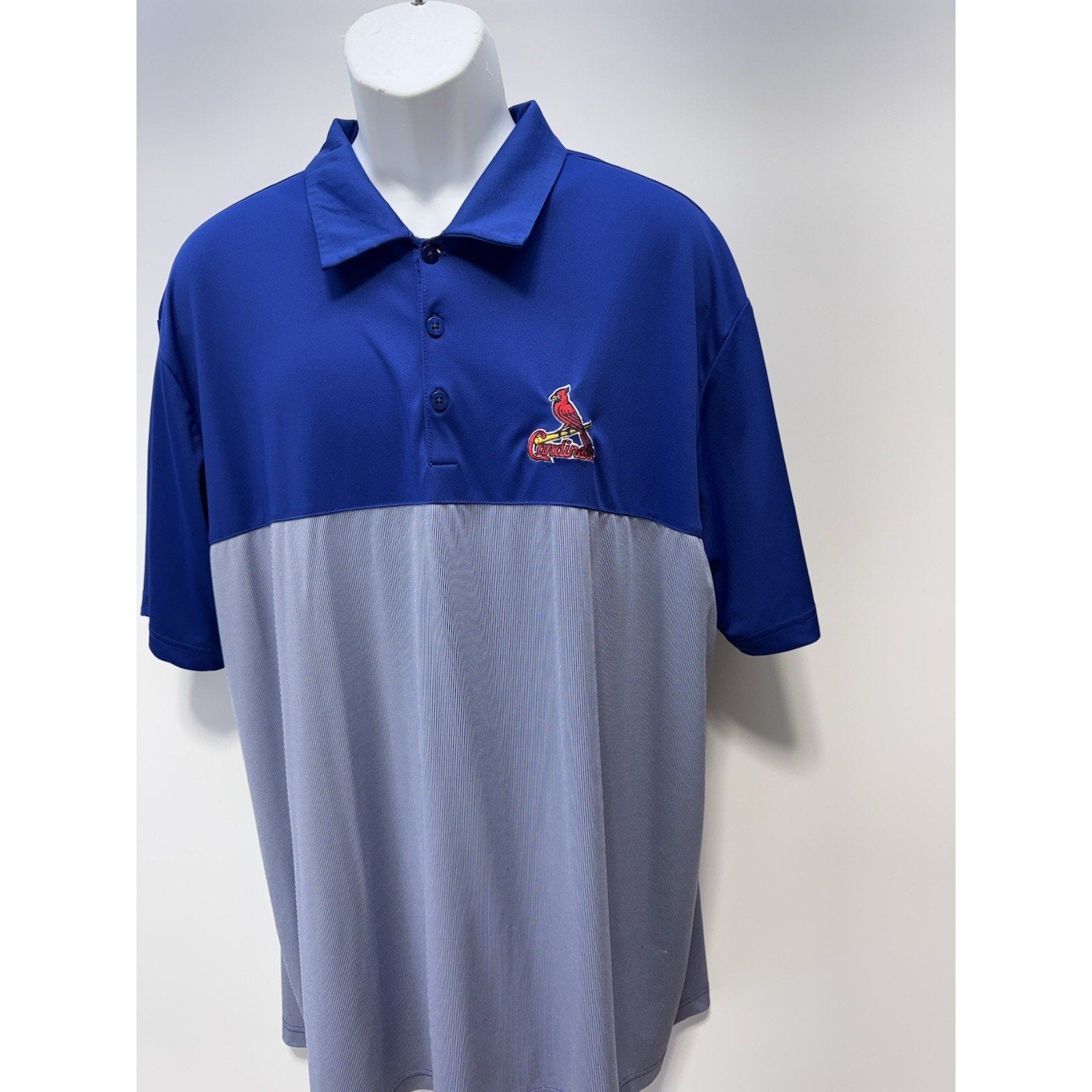 Antigua POLO SHIRT St. Louis Cardinals Blue & Gray Mens Size 2XL